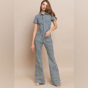 BNWT Railroad Stripe Jumpsuit